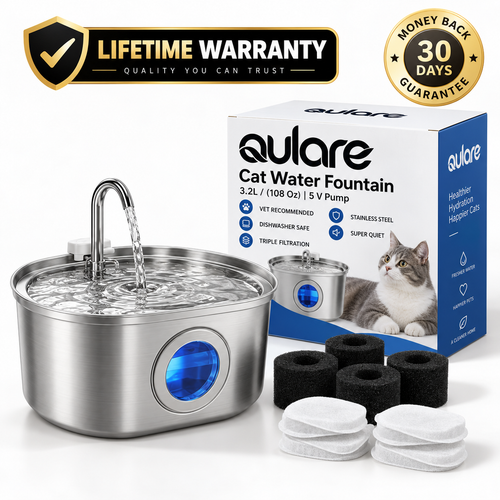 Aulare Stainless Steel Cat Water Fountain