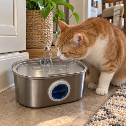 Aulare Stainless Steel Cat Water Fountain