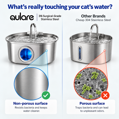 Aulare Stainless Steel Cat Water Fountain