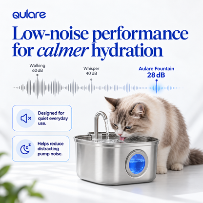 Aulare Stainless Steel Cat Water Fountain